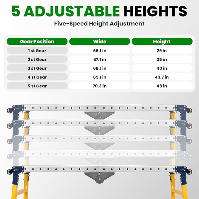 Portable Welding Table 65"x12", 1500LBS Foldable Welding Workbench with 5-Level Adjustable Height 29-48in, Thickened Carbon Steel Welding Table with 4 Swivel Wheels for Industrial Use & DIY Projects