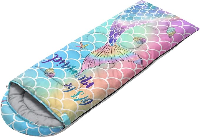 Kids Sleeping Bag for Boys Girls,3D Basketball Print-Lightweight Warm Portable Outdoor Indoor-Waterproof Cold Weather Resistant Sleeping Bag for Camping Hiking