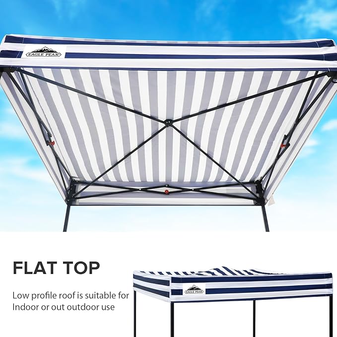EAGLE PEAK Flex Compact 5x5 Pop-up Canopy Changing Room, Portable Privacy Dressing Room for Indoor Fashion Photoshoots, Camping, or Pool, White/Blue