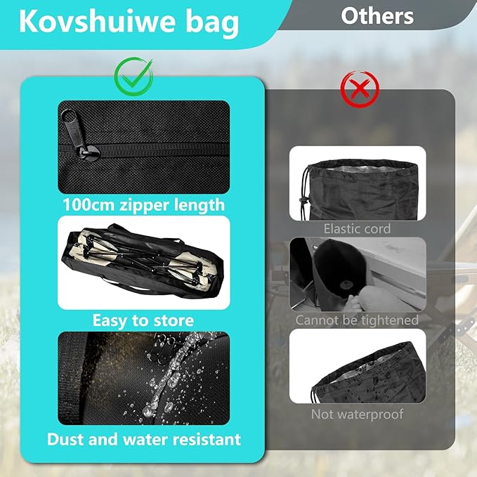 Kovshuiwe 39.3-Inch Camping Chair Storage Bag, Large Folding Chair Carry Bag Nylon Storage Tent Bag with Handle Strap for Travel Outdoor Camping Sports-39.3x7x7inch（Only Bag）