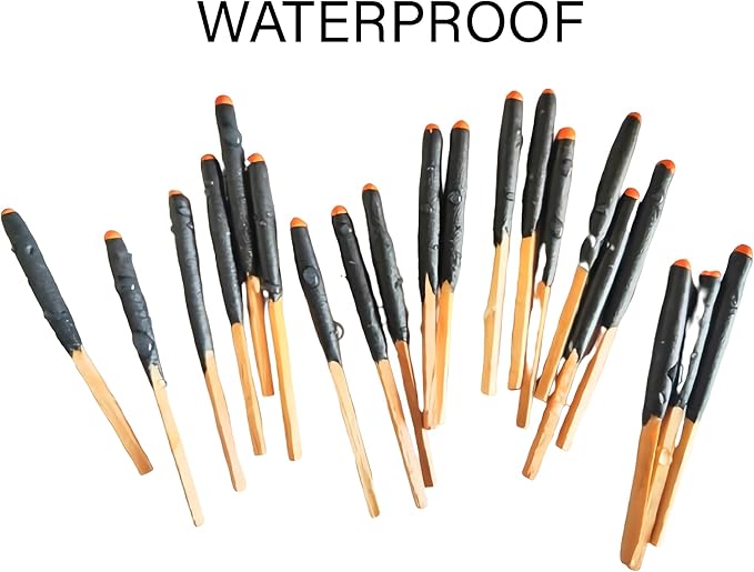 Emergency Fire Starter Kit – 20 Waterproof Windproof 3“ Matches in Tin Can + Wax Infused Hemp Cord, Burns Underwater & After Burial for Survival, Camping, Hiking, Bushcraft (3 Tins + Thick Rope)