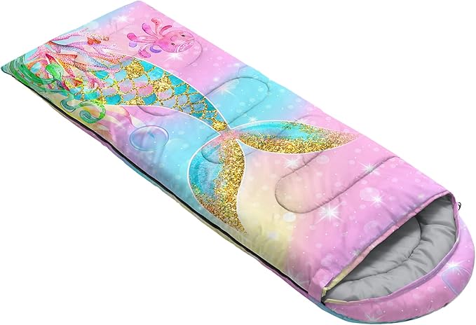 QOOMO Camping Sleeping Bags,3 Season Warm & Cool Weather,Lightweight,Waterproof Sleeping Bags for Adults & Kids,Traveling,and Outdoors,Camping Gear Equipment