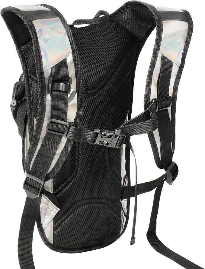 Reflective Hydration Backpack, Hydration Pack - Water Backpack with 2L/3L Hydration Bladder, Essential for Festivals - Rave Hydration Pack for Hiking, Running, Cycling, and Festivals