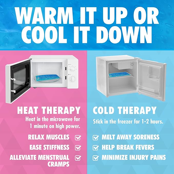 Perfect Remedy 2-Pack Gel Ice Packs for Injuries Reusable, Hot & Cold Pack That’s Durable, Soft & Flexible, Fast Relief & Recovery (Blue, Reg 2PK)