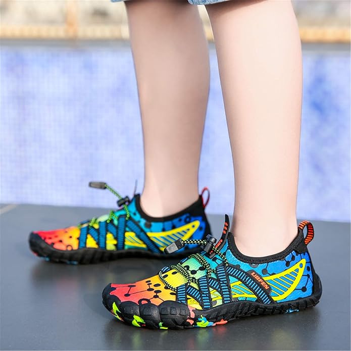 UBFEN Water Shoes for Kids Boys Girls Aqua Socks Barefoot Beach Sports Swim Pool Quick Dry Lightweight Toddler Little Big Kid