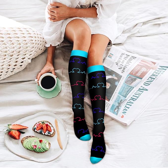 6 Pack Copper Compression Socks for Women and Men Circulation-Best Support for Medical, Running,Nursing,Athletic