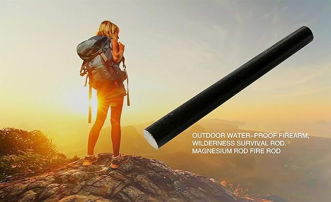 Emergency Fire Starter Kit – 6 Magnesium Bags + 3.15" Ferro Rod (12,000+ Strikes) + 4" Waxed Rope (12 Min Burn) – Survival Kit in Waterproof Tin for Camping, Hiking