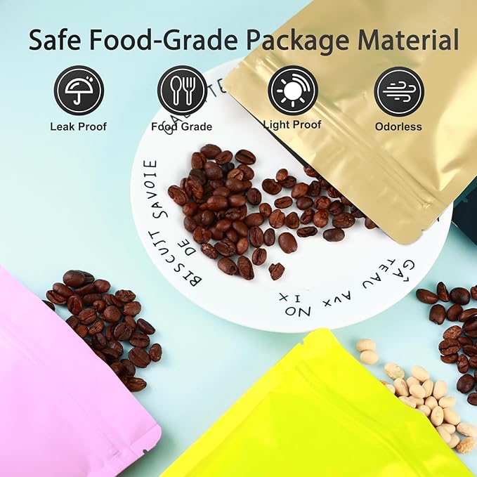 200 Pcs Mylar Bags for Food Storage 5x7 Smell Proof Bag Stand Up, Foil Resealable Bags for Food, Freeze Dried Candy Packaging Sealable Pouch Jewelry Bracelet Pouch for Small Business, Pink