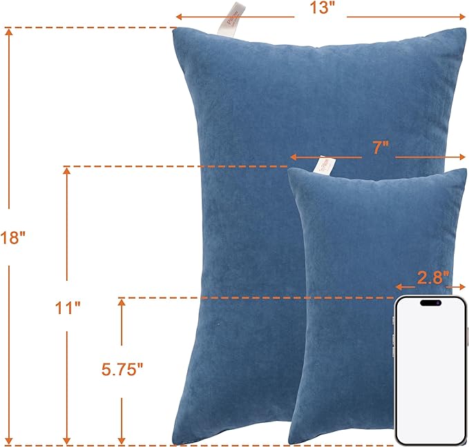 NTBAY Tiny Pillows, Down Alternative 7"x11" Microfiber Mini Pillow for Travel, Pets, Soft Machine Washable Small Pillows for Neck, Wrist, Lumbar and Knee, Denim Blue