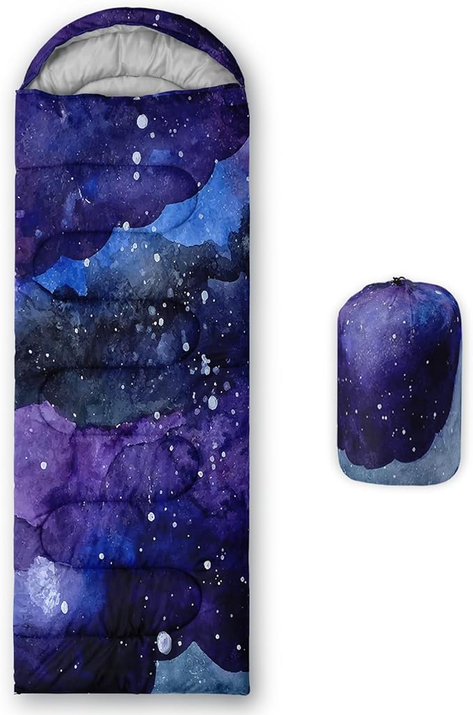 Axolotl Gamepad Sleeping Bag,3 Season Warm and Cool Weather Game Console Sleeping Bag for Boys Teens,Waterproof Lightweight Geometry Hexagonal Sleeping Bag for Traveling,Outdoors Camping,Blue,Black