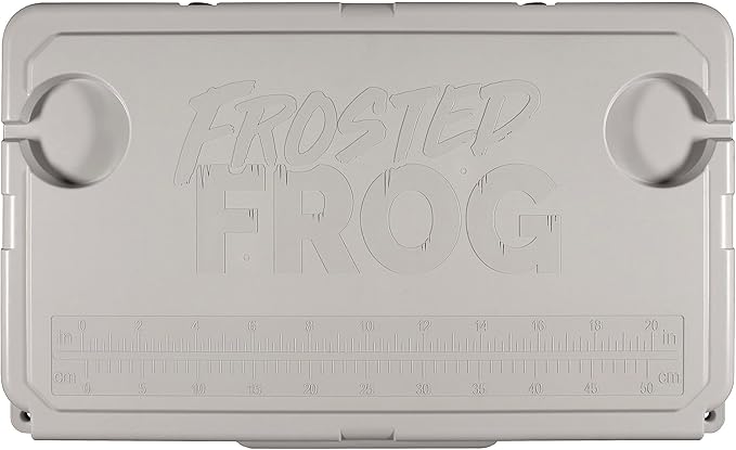 Made in USA Frosted Frog Hyper-Light 54 Quart Hard Cooler Insulated Portable Ice Chest Box for Beach, Beverages, Camping, Fishing, Boat, Barbecue, 30% Lighter Than Rotomolded Coolers