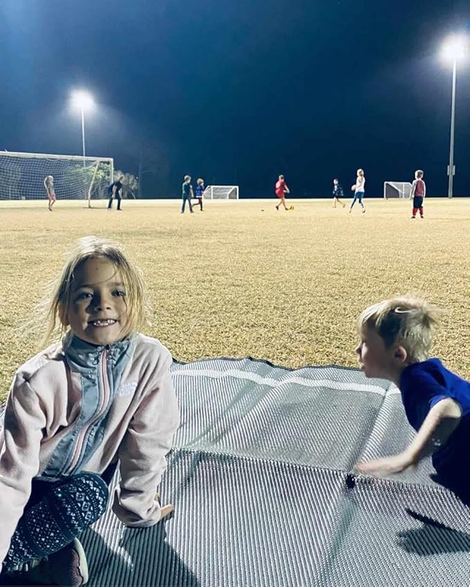 5x7 Solid Gray RV Patio Mat with Carry Bag – Extra Thick 5mm Recycled Poly Rug – Waterproof, Heavy-Duty, Reversible – Luxury Outdoor Mat for Camping, Beach (Gray with Carry Bag, 5'x7')