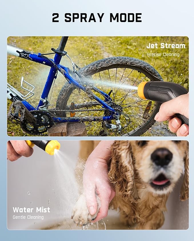 Fanttik NB8 Nano Portable Cordless Electric Sprayer w/2.1Gal Tank, Retractable Spray Head, 2600mAh Lithium Battery, IPX5, 72-98PSI, Portable Pressure Washer for Garden, Camping Shower and Pet Cleaning