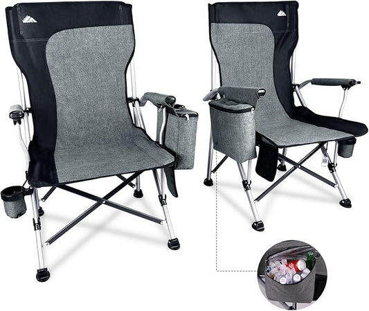 Ablazer 2 Pack Camping Chairs for Adults, Portable Hunting Chair Supports 350lbs, Oversized Heavy Duty Folding Chair for Camping Padded Seat Outdoor Lawn Folding Chair with Side Pockets