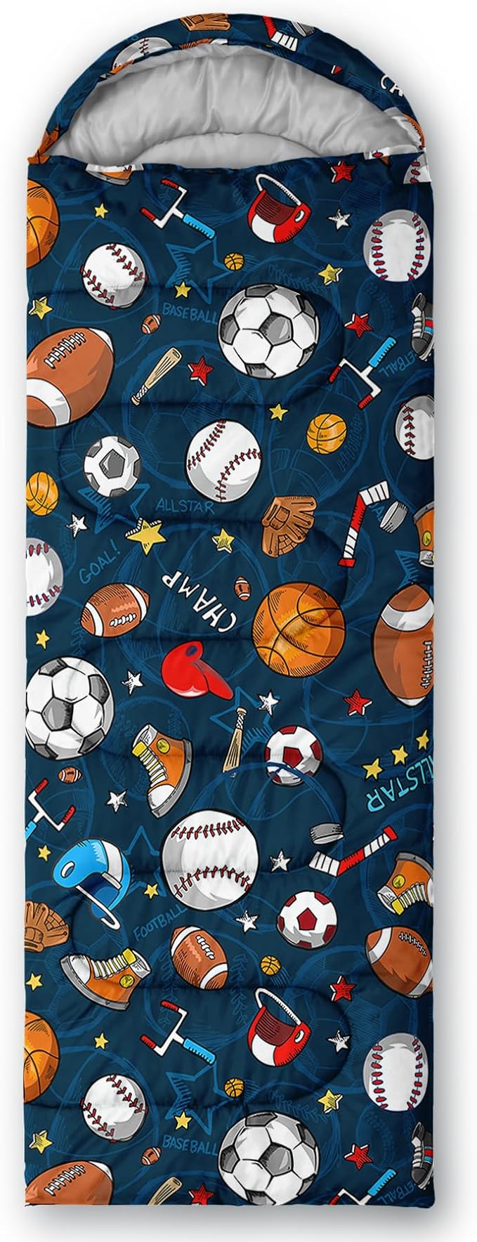 Axolotl Colorful Cats 3 Season Sleeping Bag for Kids, Girls, Teens - Warm and Cool Weather Pet Animal Theme, Waterproof Lightweight for Traveling, Outdoors Camping Equipment