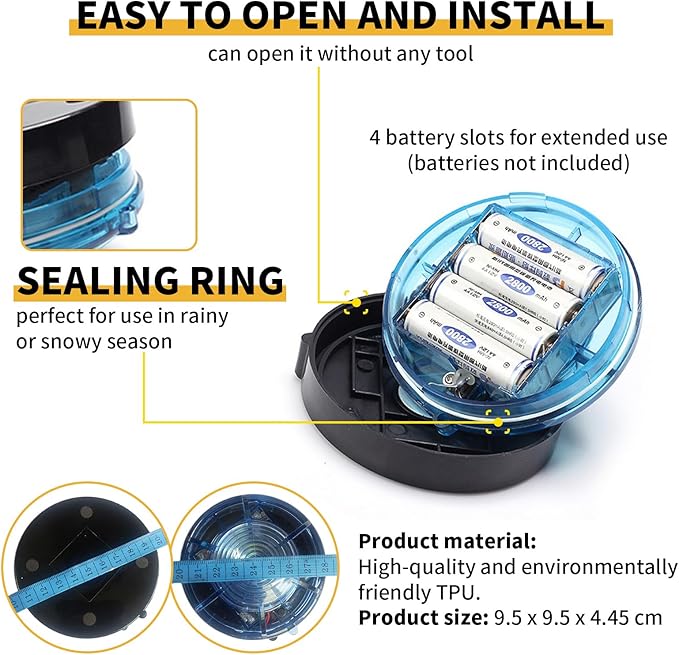 Tumecos Emergency Flare Alert Warning Signal Caution Light LED Beacon Pro with Magnetic Base for Vehicle (Yellow 4)