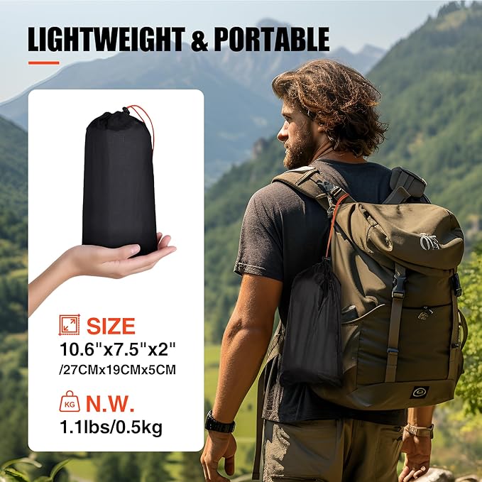 REDCAMP Ultralight Tent Footprint for 8-10 Person Tent, Multifunctional Waterproof Camping Tent Tarp for Camping, Hiking and Survival Gear, Lightweight, 95"x95"