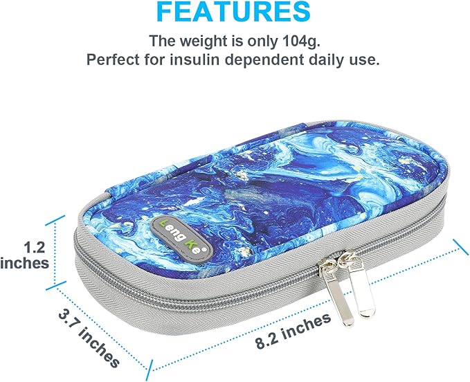YOUSHARES Insulin Cooler Travel Case - Travel Ice Pack for Diabetic Organize Supplies Diabetes Bags Insulated Cooling Bag (Quicksand Blue)