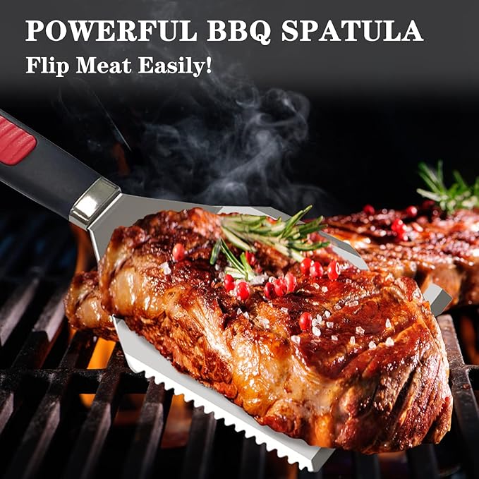 Grill Spatula for Outdoor Grill, 7-in-1 BBQ Spatula, Extra Long BBQ Tool, Box Package, Great Gifts for Men