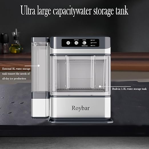 Large Capacity Ice Makers Countertop One-Click Operation Self-Cleaning Portable Ice Maker 41lbs/24H with There is A Detachable 3L Water Tank Ice Machine for Home,Bar,Office