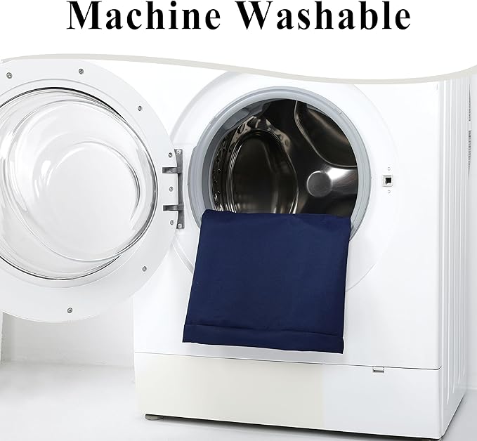 Outdoor Chair Cushions Set of 2, Waterproof Foam Patio Seat Cushions with Ties for Garden Sofa & Dining Furniture, 3-Year Color Fastness, 18x18x3 Inch, Blue