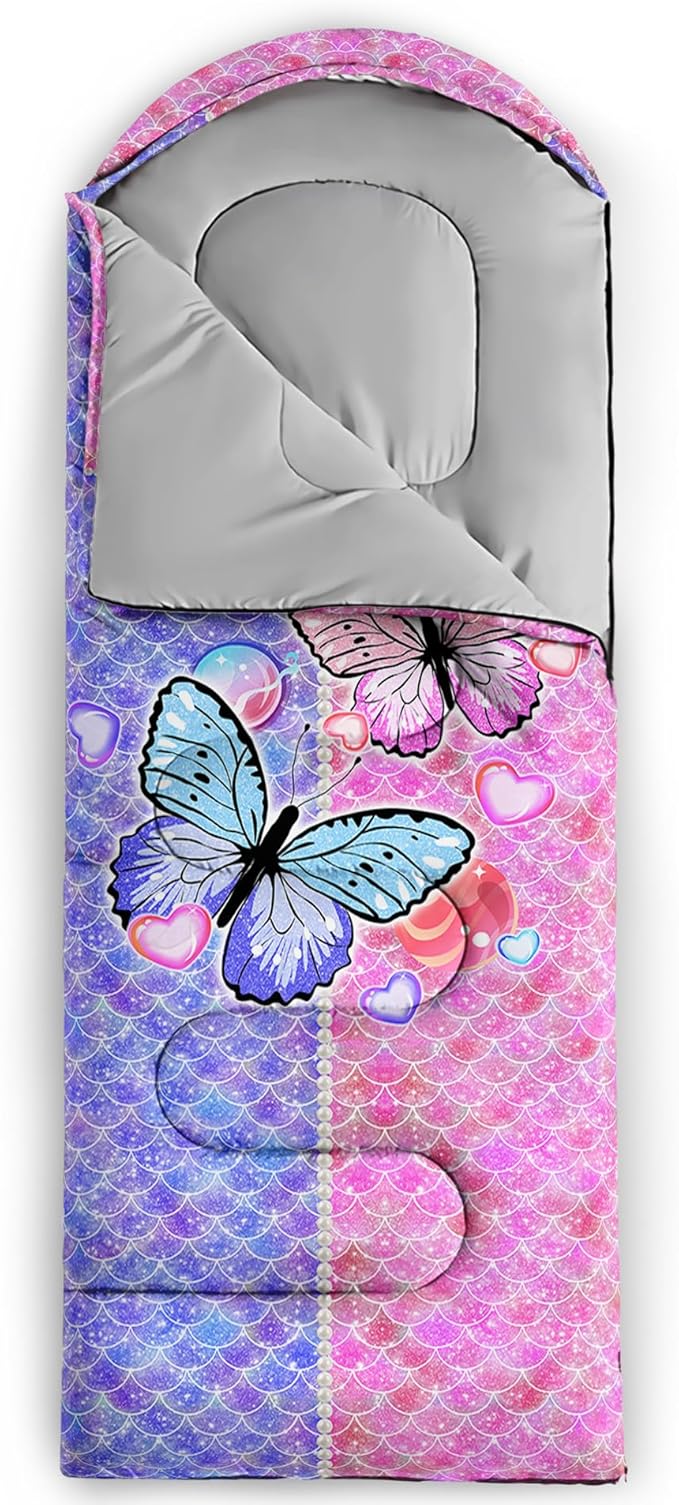 QOOMO Camping Sleeping Bags,3 Season Warm & Cool Weather,Lightweight,Waterproof Sleeping Bags for Adults & Kids,Traveling,and Outdoors,Camping Gear Equipment