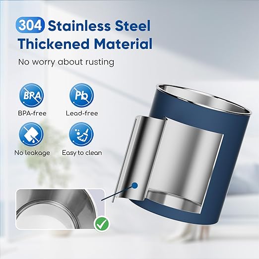 Purewell 3-Stage 0.01μm Ultra-Filtration Gravity Water Filter System, NSF/ANSI 42&372 Certification, 304 Stainless Steel Countertop System with 2 Filters and Stand, Reduce 99% Chlorine, 2.25G, PW-OB