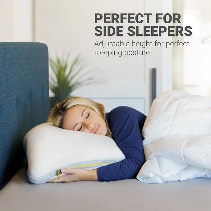 Twilla Adjustable Side Sleeping Pillow, Customizable Pillows, Down Alternative and Supportive Foam, Perfect Luxury Sleeper King Pillow