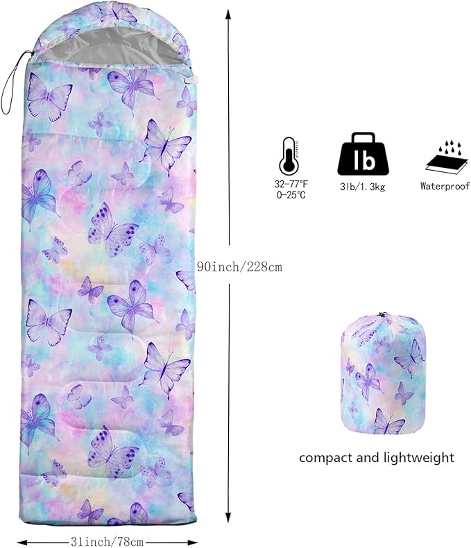 CVHOUSE Camping Sleeping Bags,3 Season Warm & Cool Weather,Lightweight,Waterproof Sleeping Bags for Adults & Kids,Traveling,and Outdoors,Camping Gear Equipment