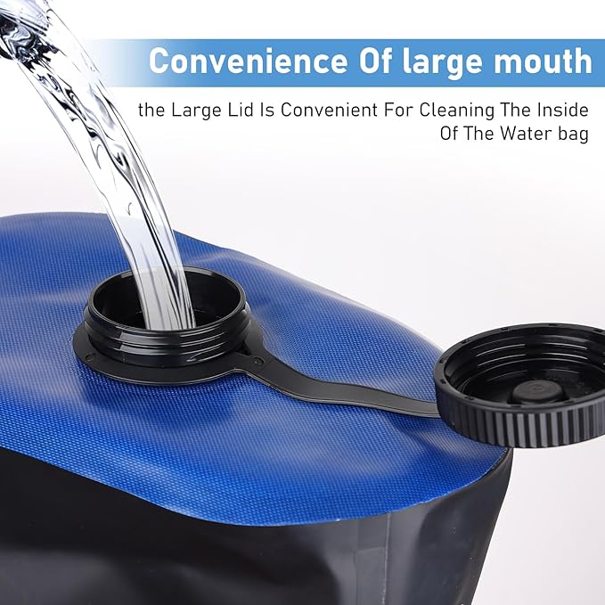 Camping Shower Bag, 5 Gal/20L TPU Material Portable Shower Bag with Foot Pump and Press-Type Shower Nozzle for Camping Beach Swimming Outdoor Traveling Hiking