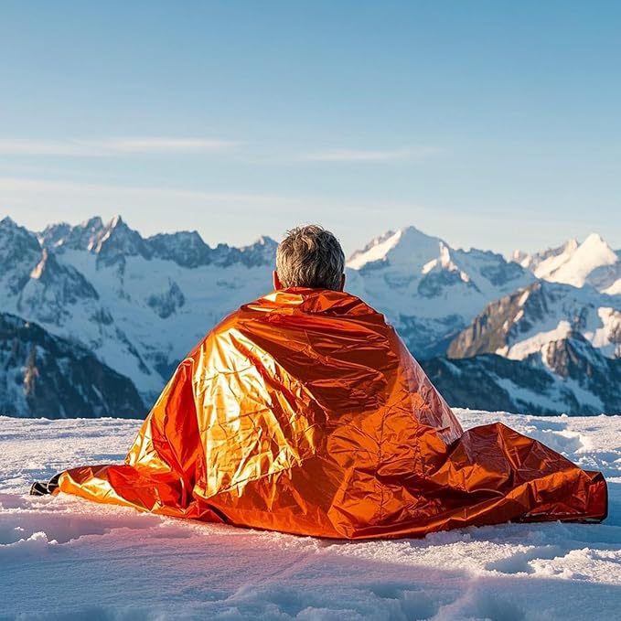 Emergency Sleeping Bag,Bivvy Bag,Survival Sleeping Bag,Camping Bivy Sacks,Emergency Blankets,Survival Sleeping Bag with Survival Bracelet for Camping and Outdoor Hiking, Orange