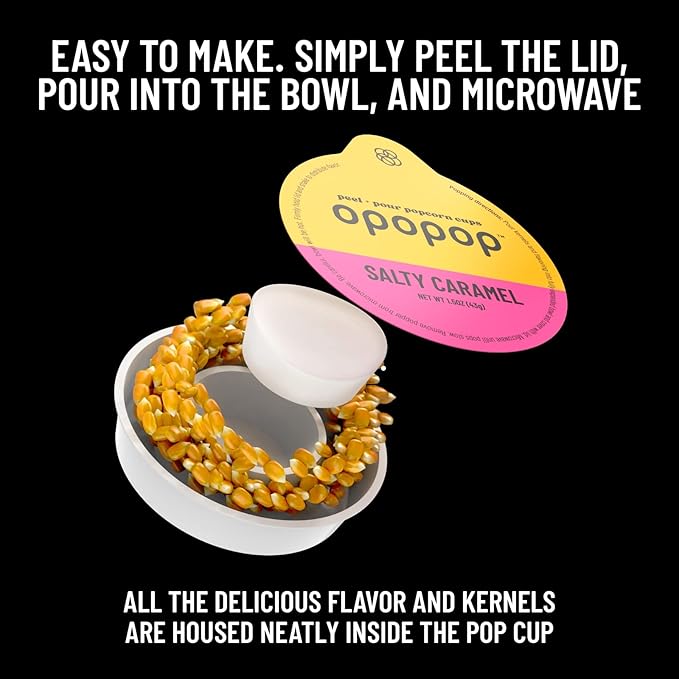 Opopop Gourmet Popcorn Gift Set - Variety 12-Pack Microwave Popcorn Kit, Collapsible Silicone Popcorn Popper, Gift Ready Packaging, Gluten Free Snacks Variety Pack, BPA-Free and Dishwasher Safe