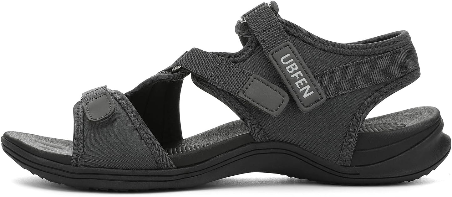 UBFEN Womens Hiking Comfortable Sport Walking Sandals Outdoor Athletic Water Sandals with Three Adjustable Straps