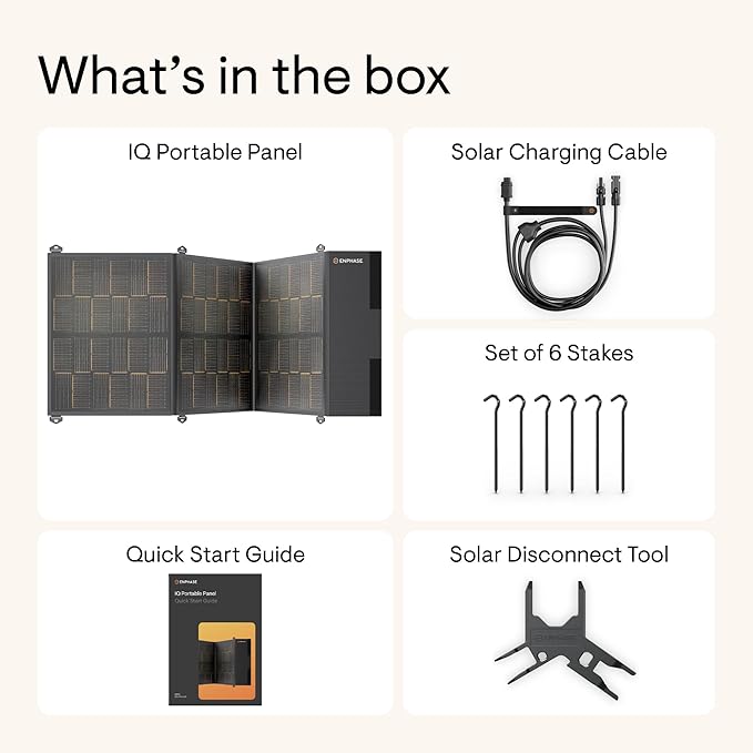 Enphase IQ PowerPack 1500 + 200 W IQ Portable Panel – Solar generator with LCD touchscreen, seamless app integration via 4G cellular, Wi-Fi & Bluetooth, for home backup, camping, RVs