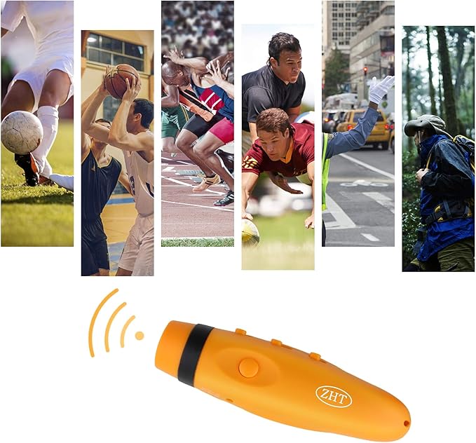 ZHT Electronic Whistles for Referees with USB Charging, 3 Tone High Volume Emergency Whistle for Referee Coaches Teacher, Outdoor Camping Hiking Boating Safety Whistles with Lanyard