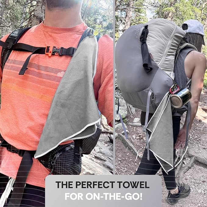 Wander Wash & Microfiber Towel Set – 1oz All-Natural Biodegradable Castile Soap + Fast-Drying Travel Towel – Lightweight, Unscented, Compact for Hiking, Camping, Backpacking