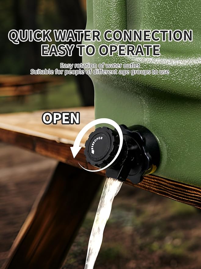 HAIGE Gallon Water Container with Spigot (3.2 Gallon Water Jug Green)