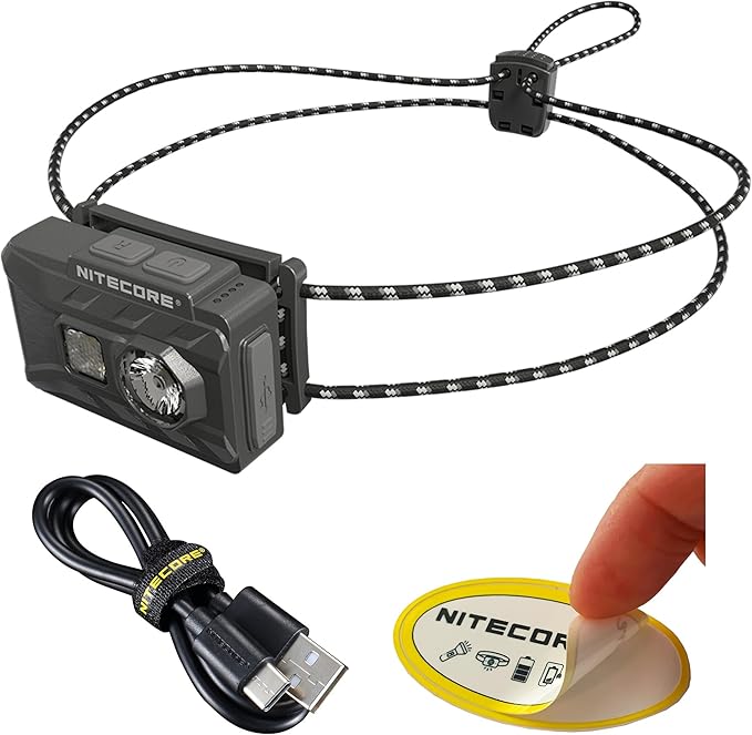 Nitecore NU20 Classic Ultralight Headlamp, 360 Lumen USB-C Rechargeable Lightweight for Backpacking, Camping, Running with Auxilary White and Red Light