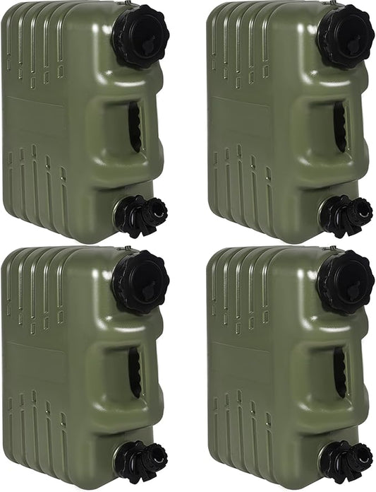 REDCAMP 4 Gallon/15L Portable Water Container with Spigot, Camping Water Jug, Water Containers, Water Tank, Portable Emergency Water Storage for Camping, Car, Hiking, Green, 4Pack