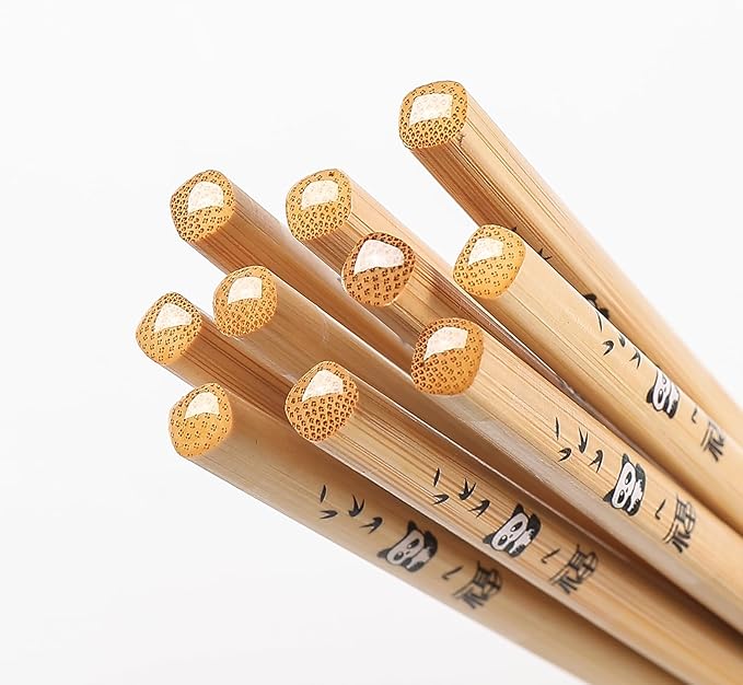 200 Pairs Bamboo Chopsticks - Reusable, Wooden, Disposable, Dishwasher Safe Bulk, 9.4 Inches with Chinese & Japanese Styles,Panda
