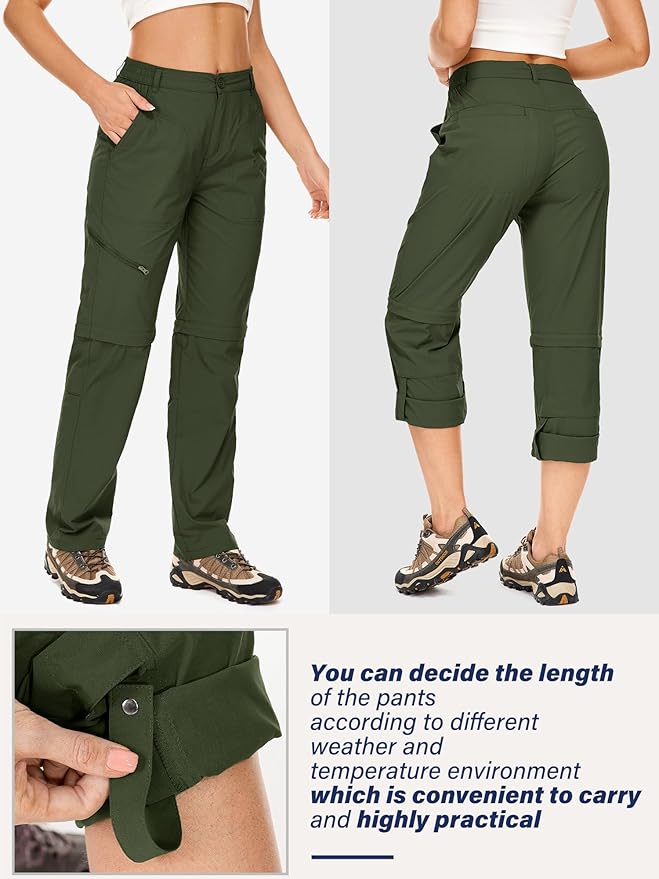 Women's Hiking Pants Convertible Zip Off Lightweight Quick Dry Outdoor Travel Camping Safari fising Pants