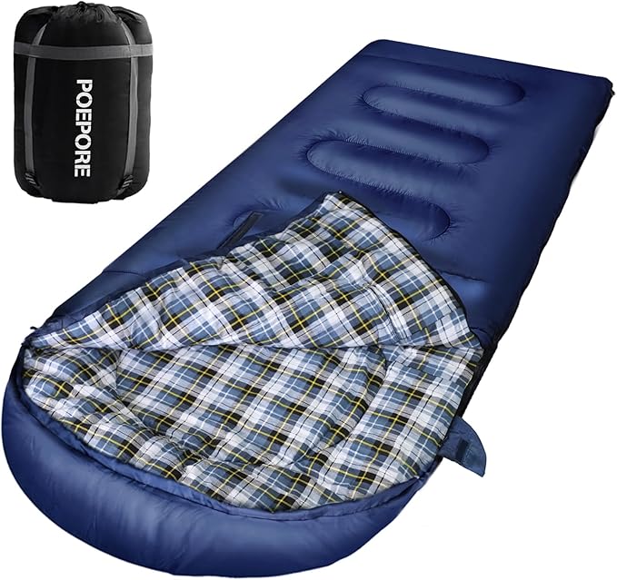 Flannel Sleeping Bag Cotton 0 Degree Cold Weather for Adults XXL Wearable Sleeping Bag 4 Seasons Waterproof with Compression Sack