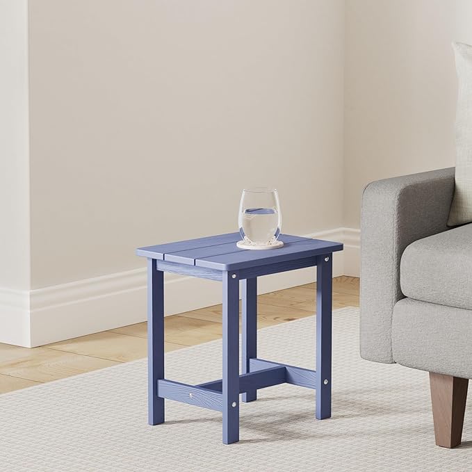 LUE BONA Outdoor Side Table, HDPS Small Outdoor Table, Adirondack Side Table, Outside End Table for Patio, Porch, Deck, Pool, Weather Resistant/Easy Maintenance/Indoor or Outdoor Use, Navy
