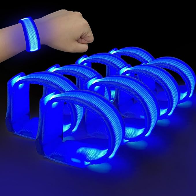 M.best 8pcs LED Light Up Bracelets Glow Flashing Wristbands Glow in The Dark Party Supplies for Wedding, Raves, Concert, Camping,Sporting Events, Party