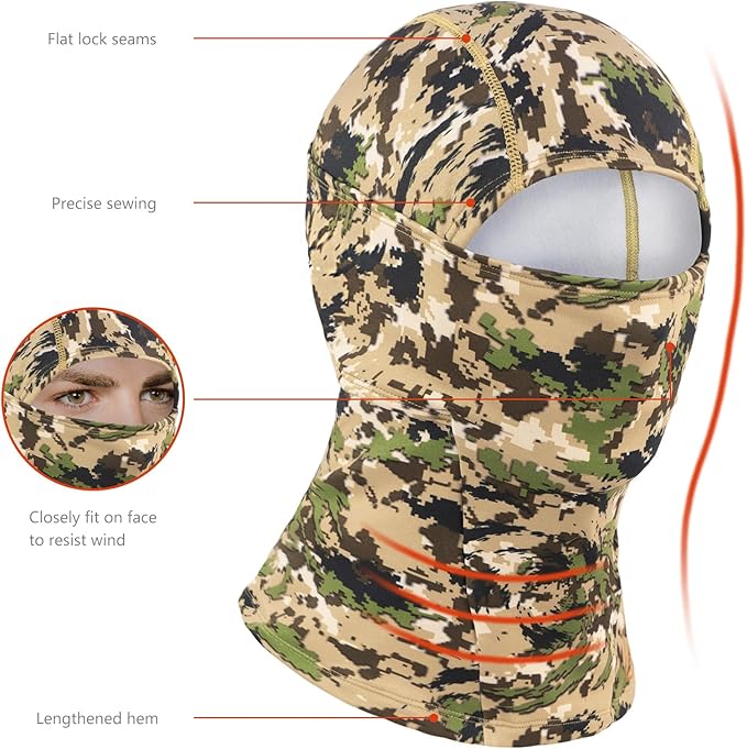 BASSDASH Winter Balaclava Fleece Ski Mask Ninja Hood Neck Warmer Fishing Hunting