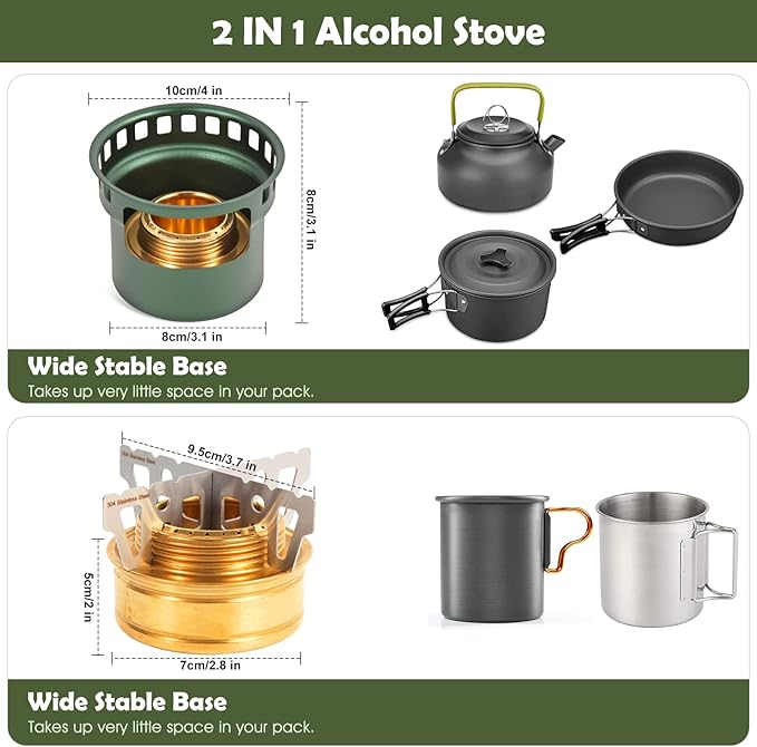 2 In 1 Mini Alcohol Stove For Camping, Portable Alcohol Burner With Stainless Steel Cross Stand, Storage Bag, Lightweight Tiny Brass Stove For Backpacking Emergency Outdoor Coffee