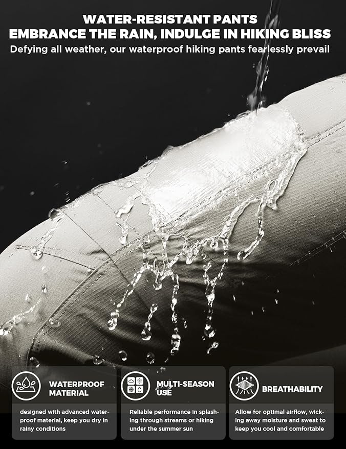 Wespornow Men's-Convertible-Hiking-Pants Quick Dry Lightweight Zip Off Breathable Cargo Pants for Outdoor, Fishing, Safari