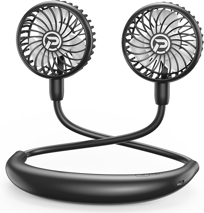PANERGY Portable Neck Fan-Rechargeable Hand Free Personal Fan Mini Wearable Fan Battery Operated USB Fan for Women Kids Sport Work Travel