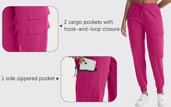 Women's Hiking Pants with Pockets Water Resistant Lightweight Quick Dry Cargo Pants for Travel Outdoor