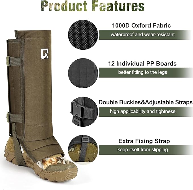 Snake Guard Chaps Snake Gaiters Snake Bite Protection Waterproof for Lower Legs Snake Bite Prevention Snake Guards with Adjustable Size for Preventing Thorns/Branches/Sharp Objects